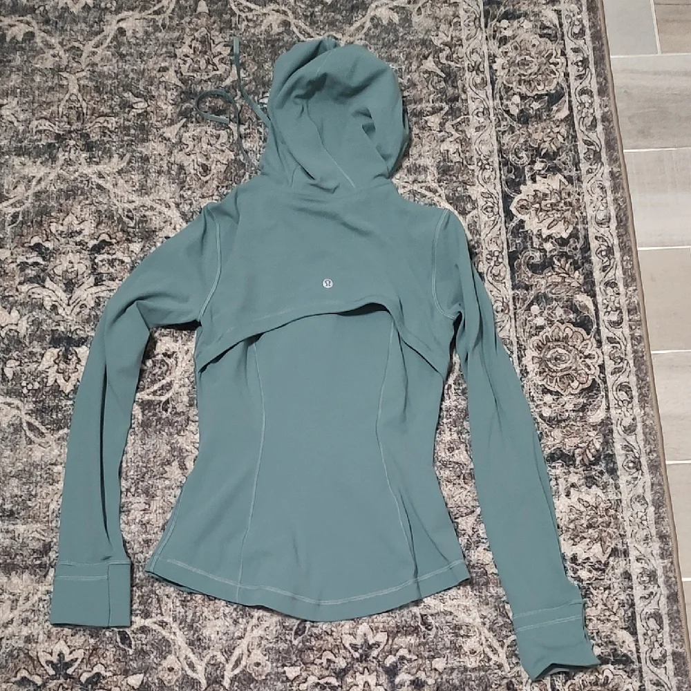 Women's Teal Hooded Jacket - Picture 2 of 4